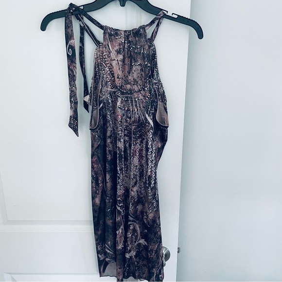 B.L.E.U. Halter Tie Sparkly Dress Ruffle Neck Size L - Picture 11 of 16